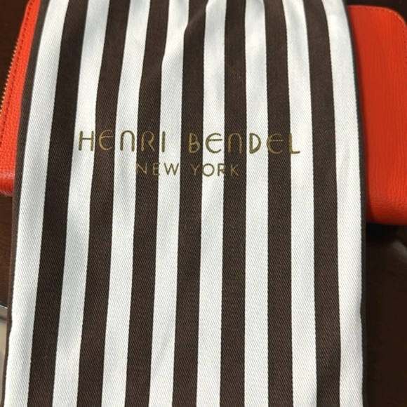 🤎 Henri Bendel ®️ Orange Leather Continental Zipper Wallet Preowned - Picture 4 of 12
